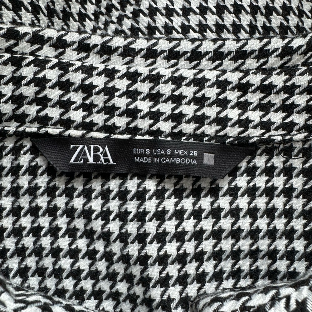 Zara Houndstooth Button Down Blouse - image 8